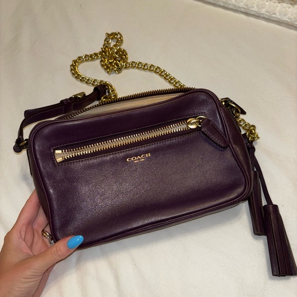 Coach Purple and Gold Crossbody Bag with Luxurious Leather - Picture 2 of 9